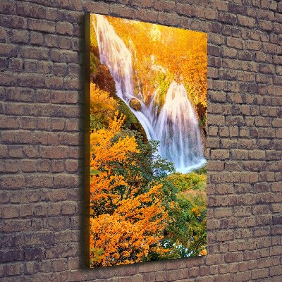 Tableau imprimé sur toile Cascade en automne