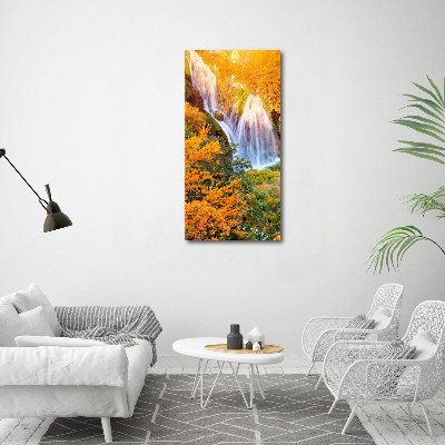 Tableau imprimé sur toile Cascade en automne