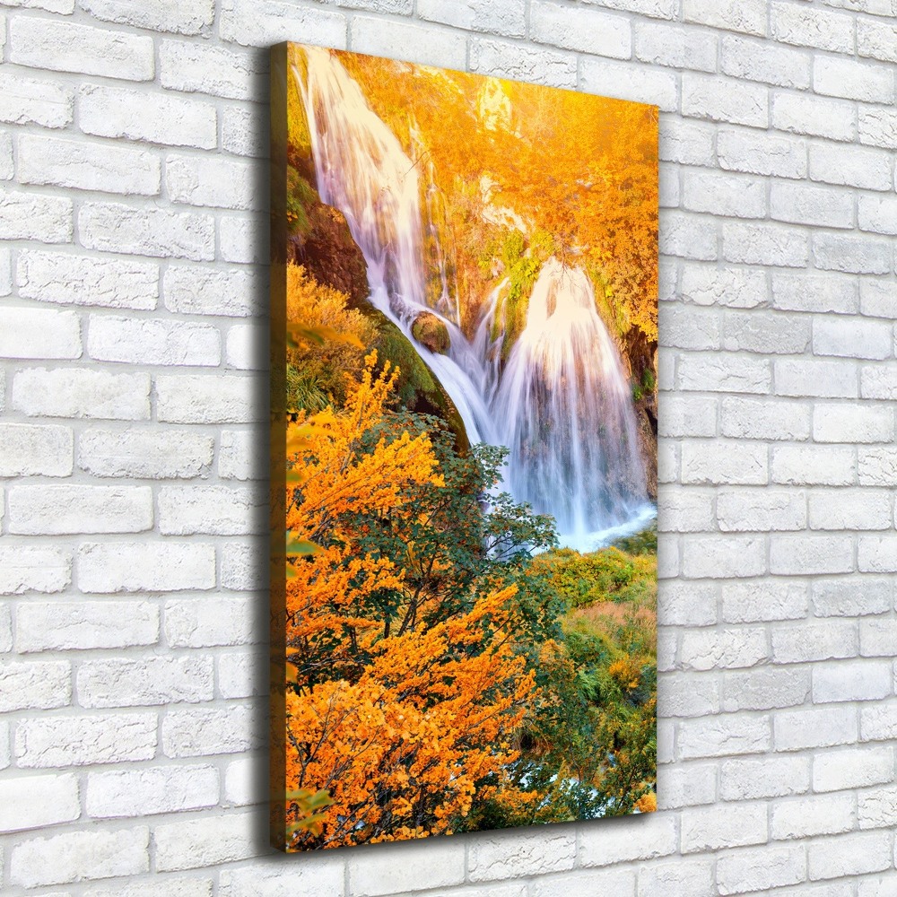 Tableau imprimé sur toile Cascade en automne