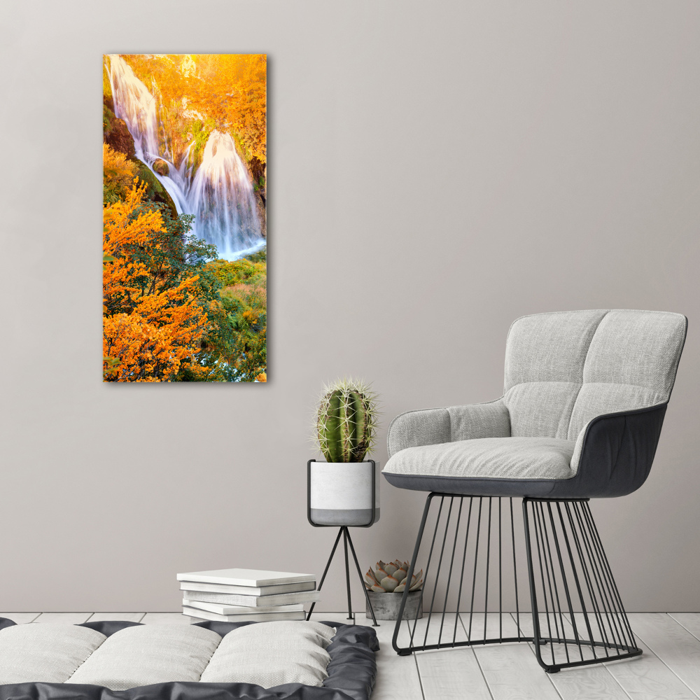 Tableau imprimé sur toile Cascade en automne