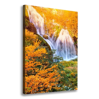 Tableau imprimé sur toile Cascade en automne