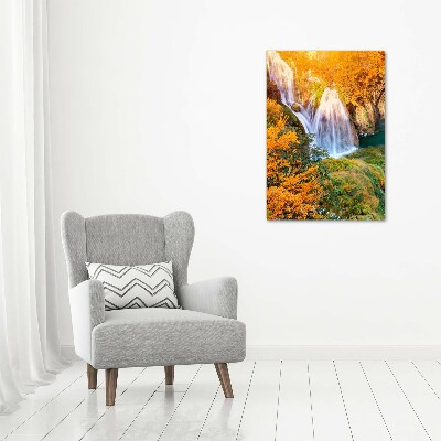 Tableau imprimé sur toile Cascade en automne