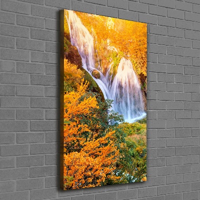 Tableau imprimé sur toile Cascade en automne