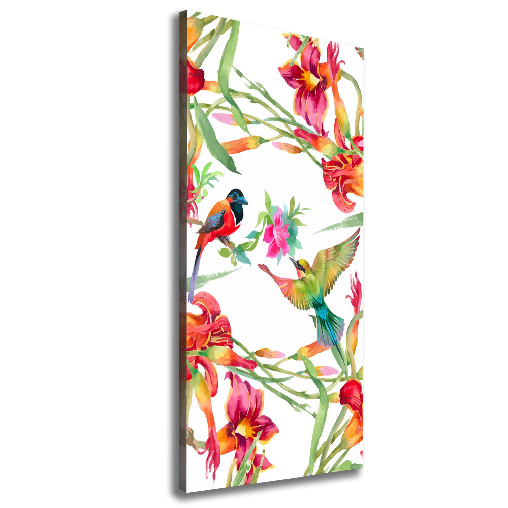 Tableau mural sur toile Oiseaux et fleurs