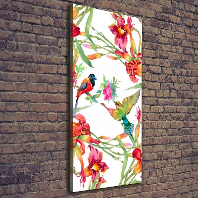 Tableau mural sur toile Oiseaux et fleurs