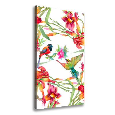 Tableau mural sur toile Oiseaux et fleurs