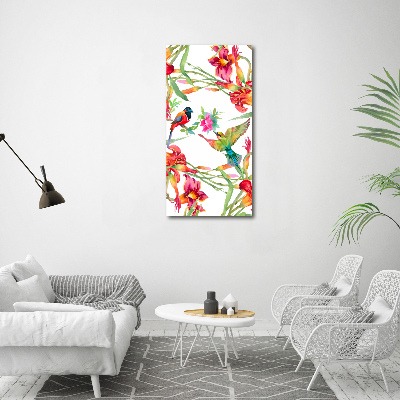 Tableau mural sur toile Oiseaux et fleurs