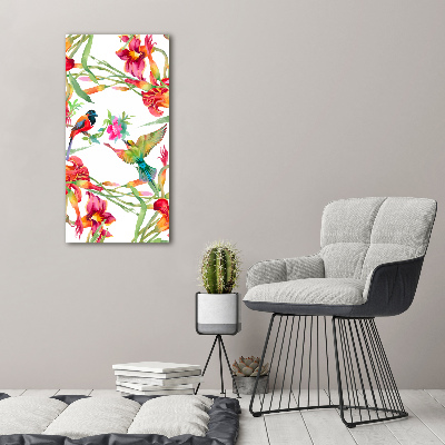 Tableau mural sur toile Oiseaux et fleurs