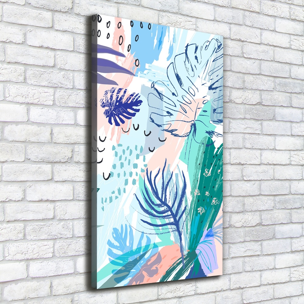 Tableau mural sur toile Feuilles tropicales colorées