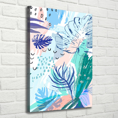 Tableau mural sur toile Feuilles tropicales colorées