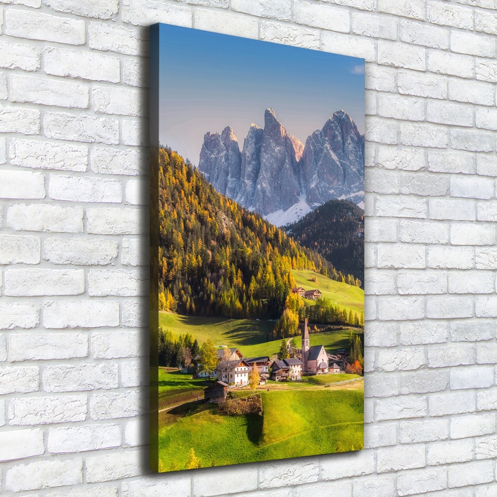 Tableau toile imprimée Petite ville dans les montagnes