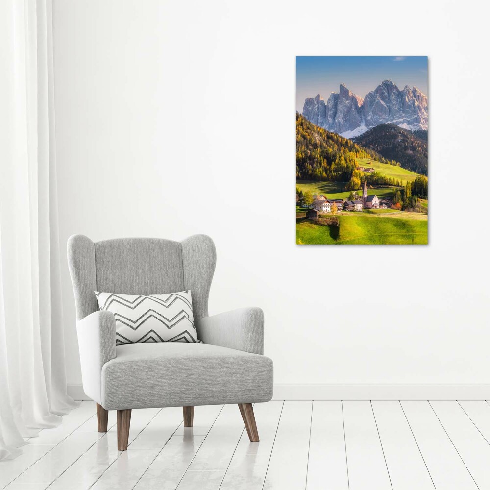 Tableau toile imprimée Petite ville dans les montagnes