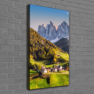 Tableau toile imprimée Petite ville dans les montagnes