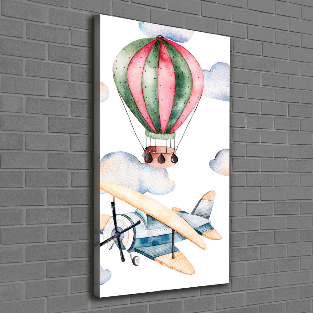 Tableau imprimé sur toile Ballons et avions