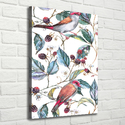 Tableau photo sur toile Oiseaux et mûres