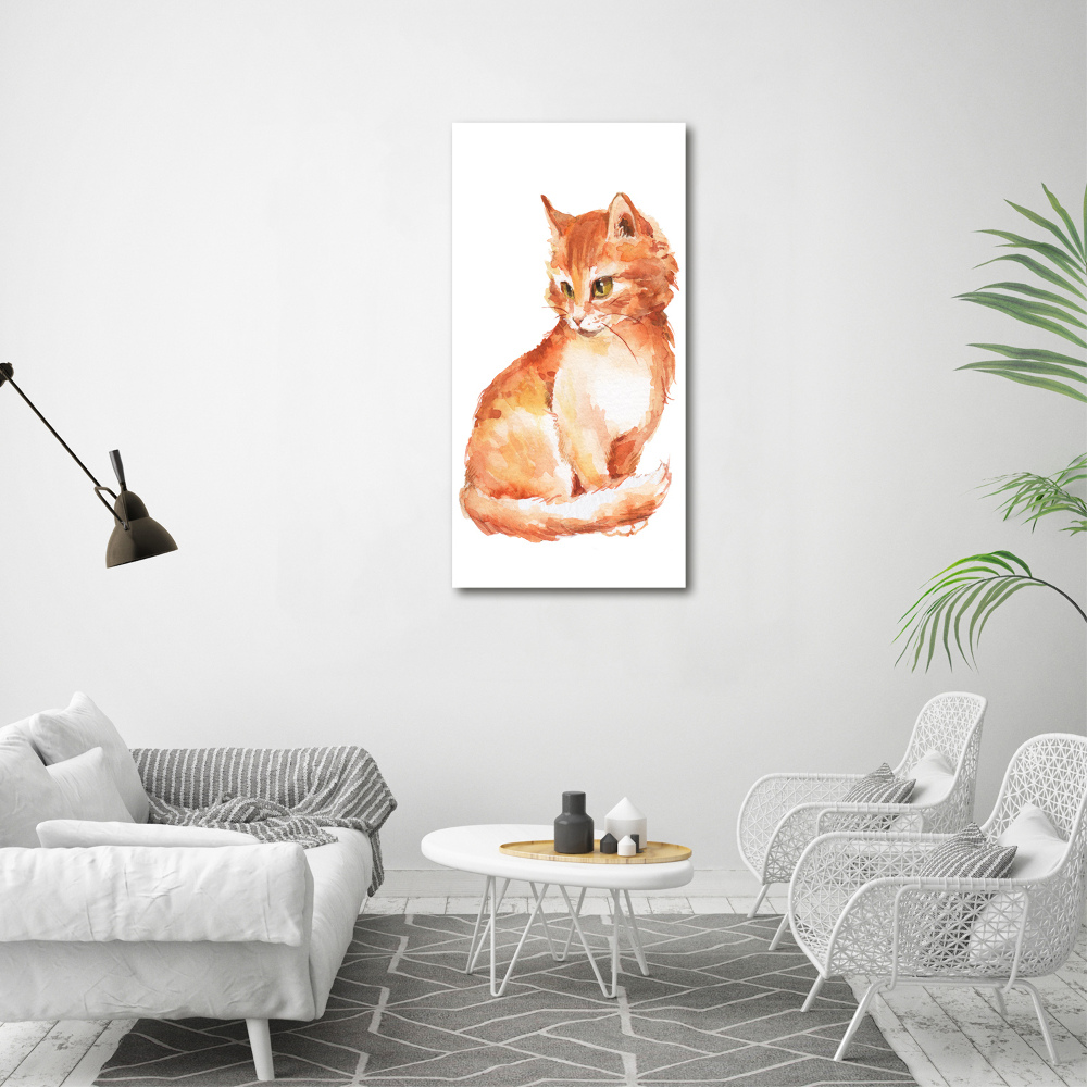 Tableau mural sur toile Chat rouge