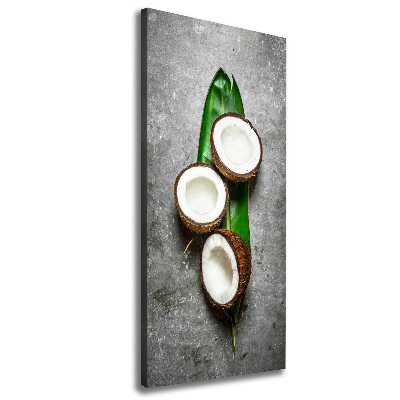 Tableau imprimé sur toile Noix de coco sur une feuille