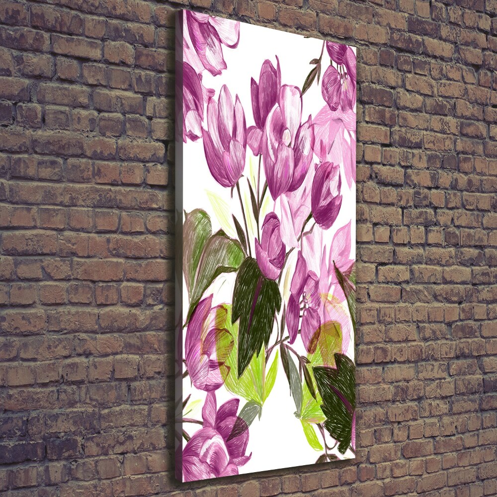 Tableau sur toile Fleurs violettes