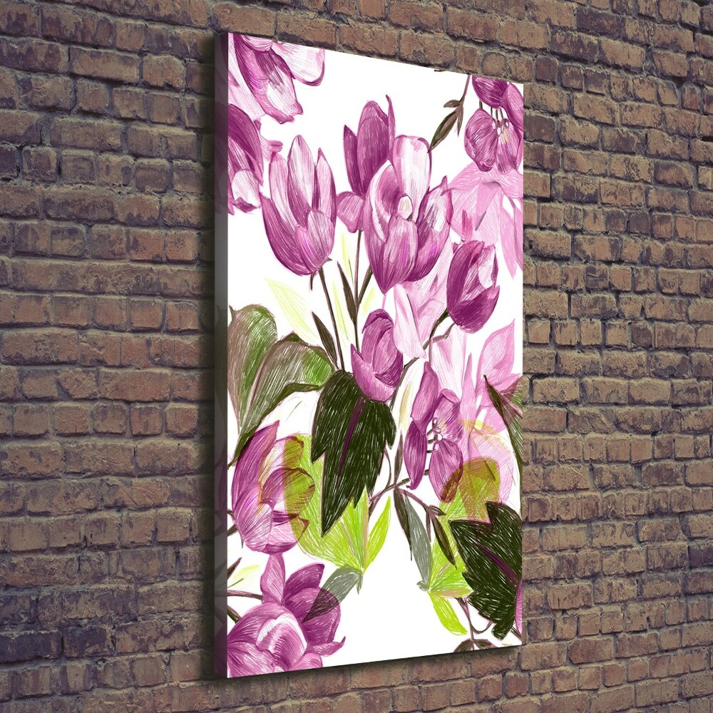 Tableau sur toile Fleurs violettes