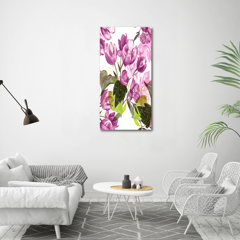 Tableau sur toile Fleurs violettes