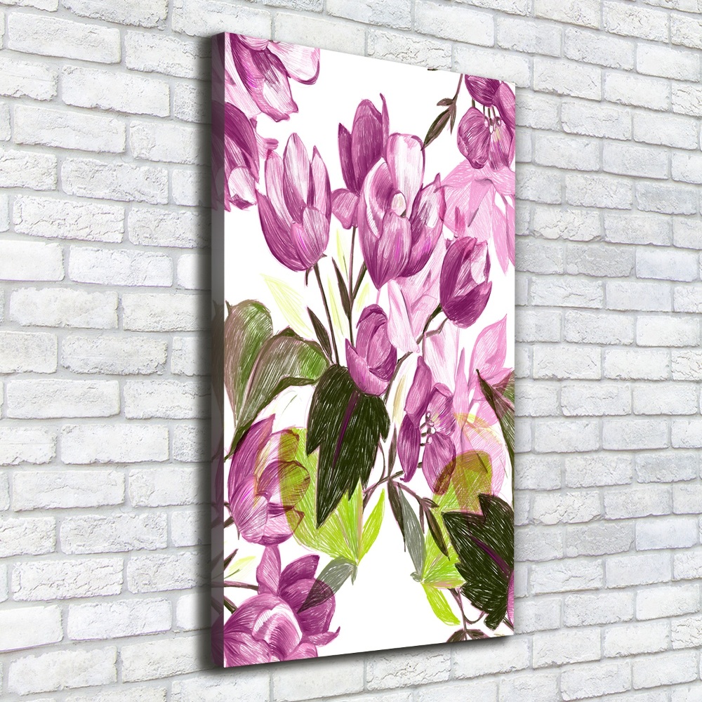 Tableau sur toile Fleurs violettes