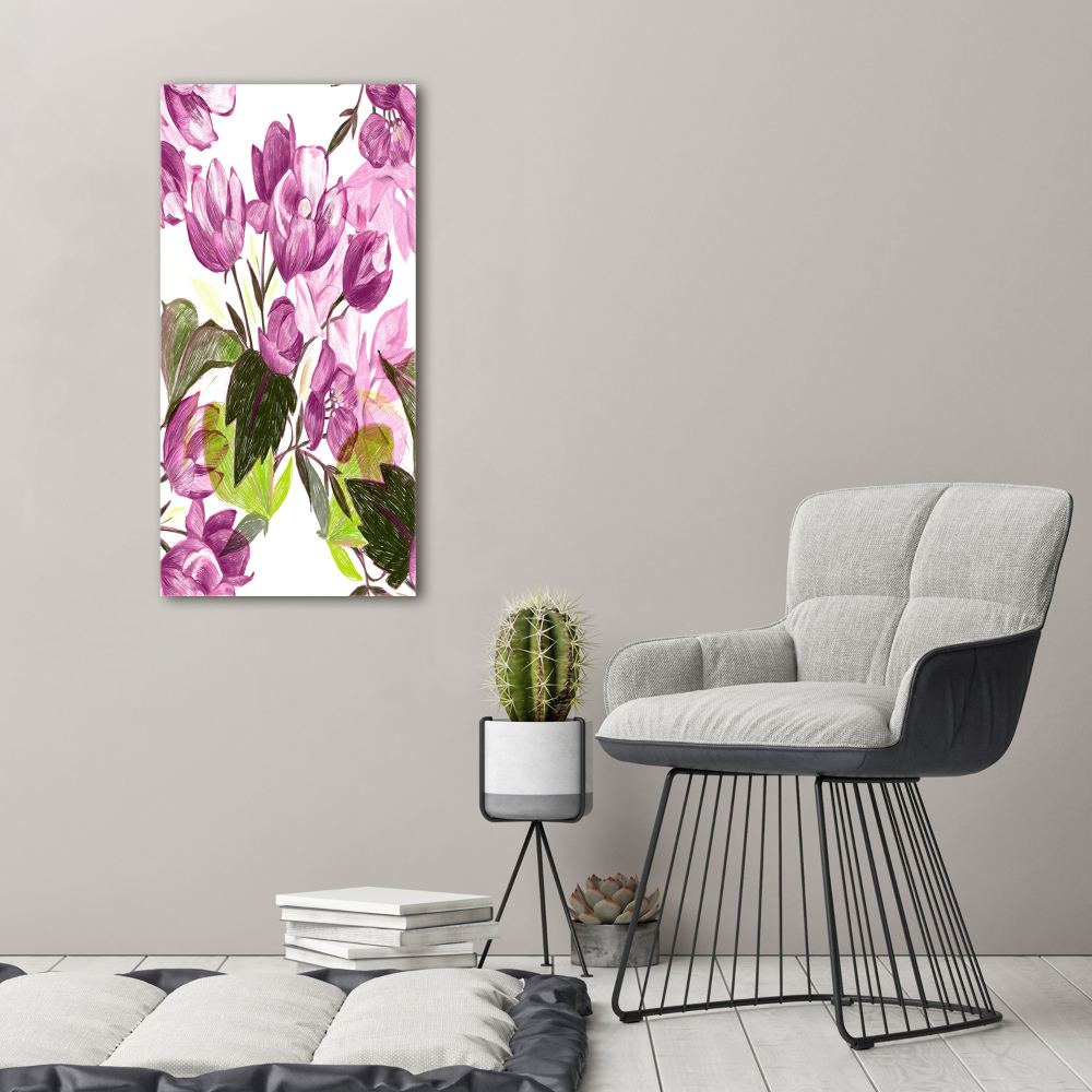 Tableau sur toile Fleurs violettes