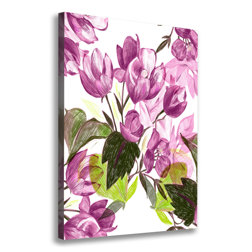 Tableau sur toile Fleurs violettes