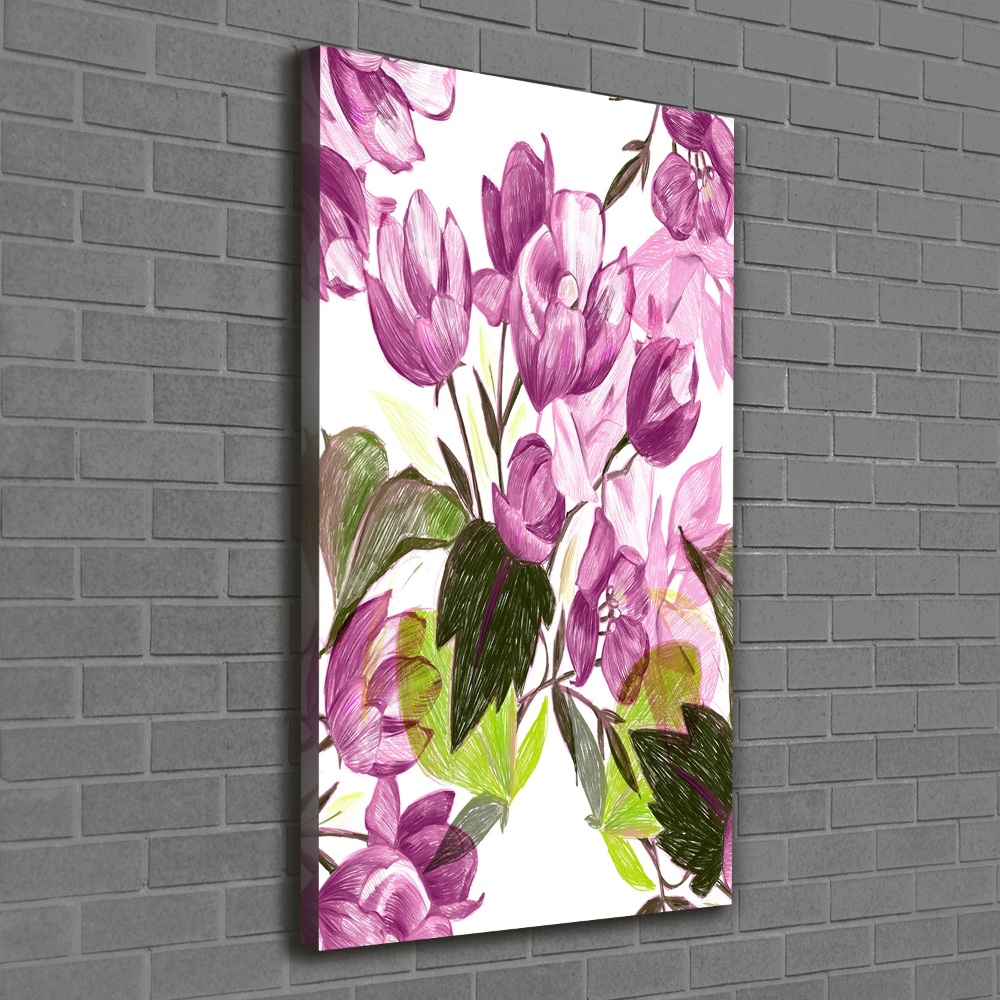 Tableau sur toile Fleurs violettes