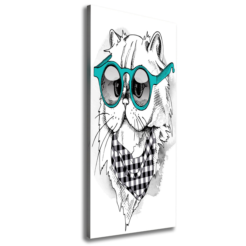 Tableau mural sur toile Chat à lunettes