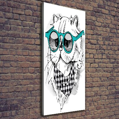 Tableau mural sur toile Chat à lunettes