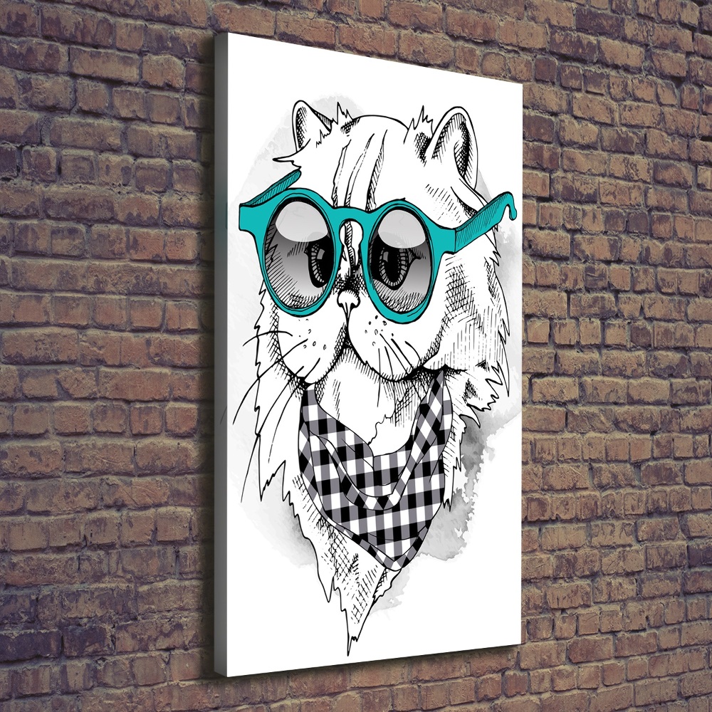 Tableau mural sur toile Chat à lunettes