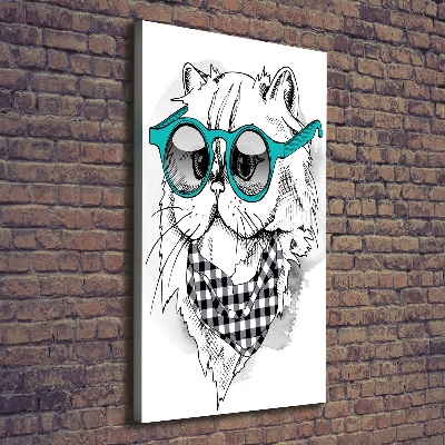 Tableau mural sur toile Chat à lunettes