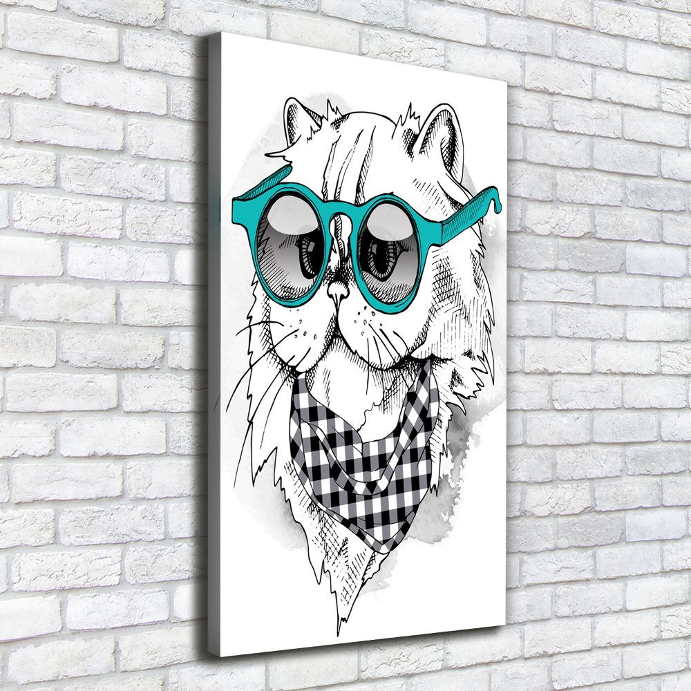 Tableau mural sur toile Chat à lunettes