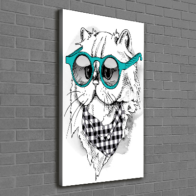 Tableau mural sur toile Chat à lunettes