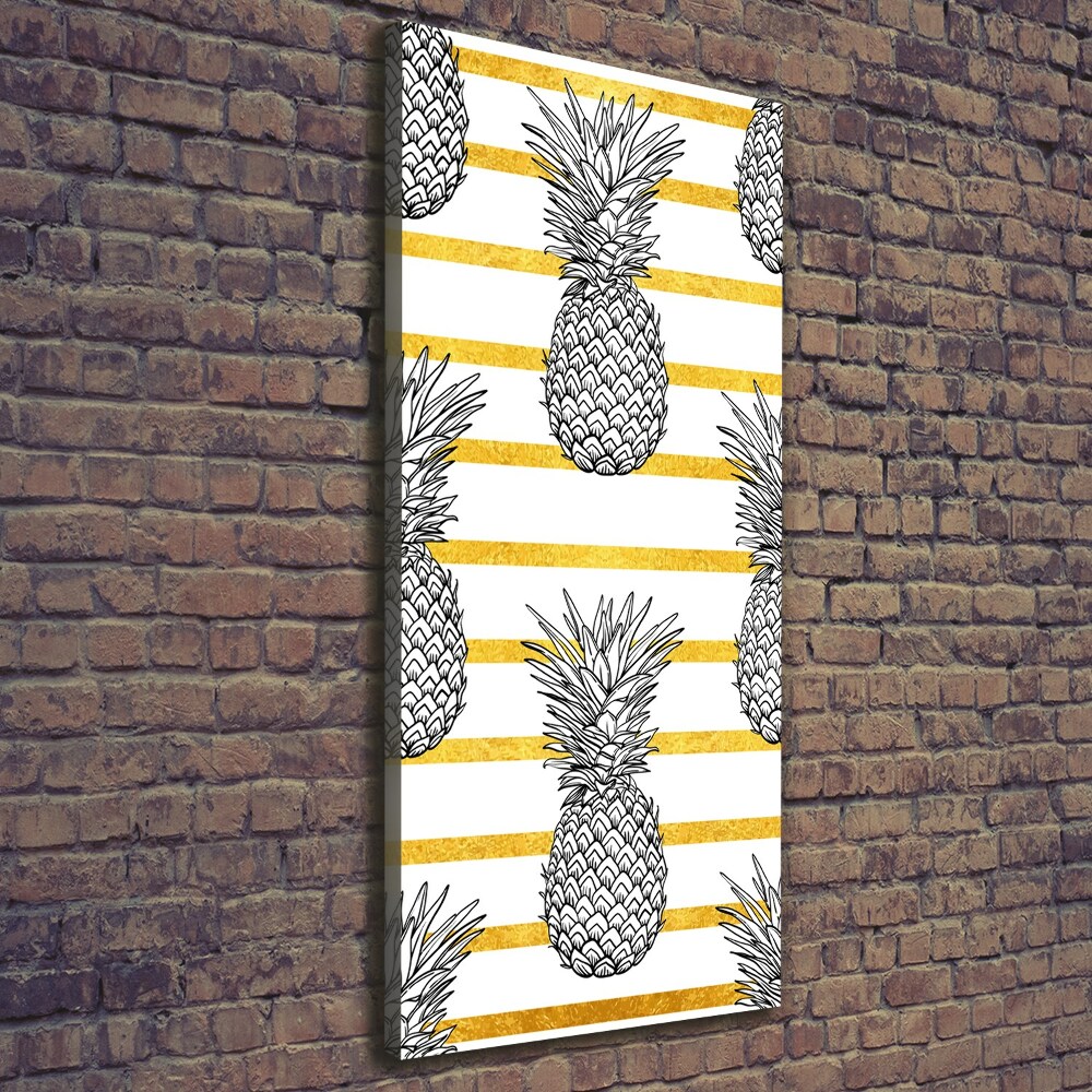 Tableau sur toile Ananas rayés