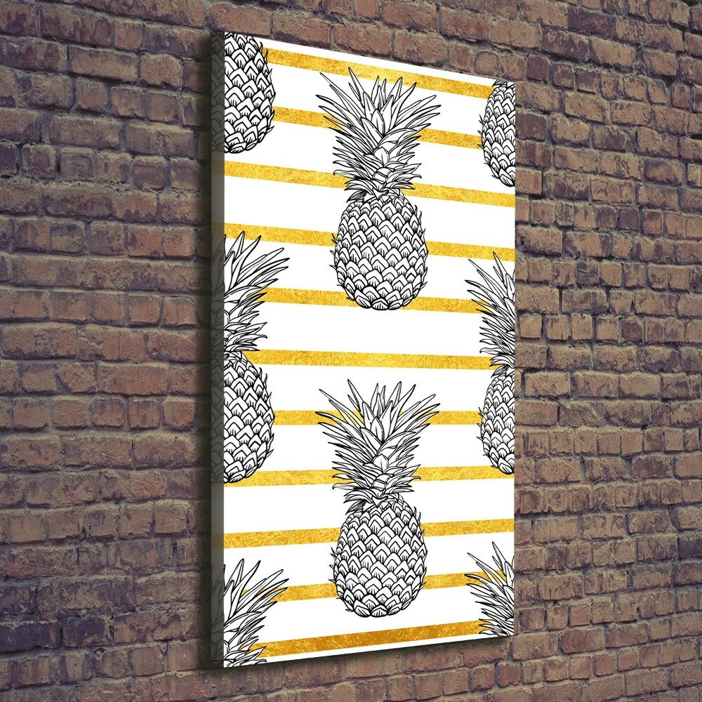 Tableau sur toile Ananas rayés