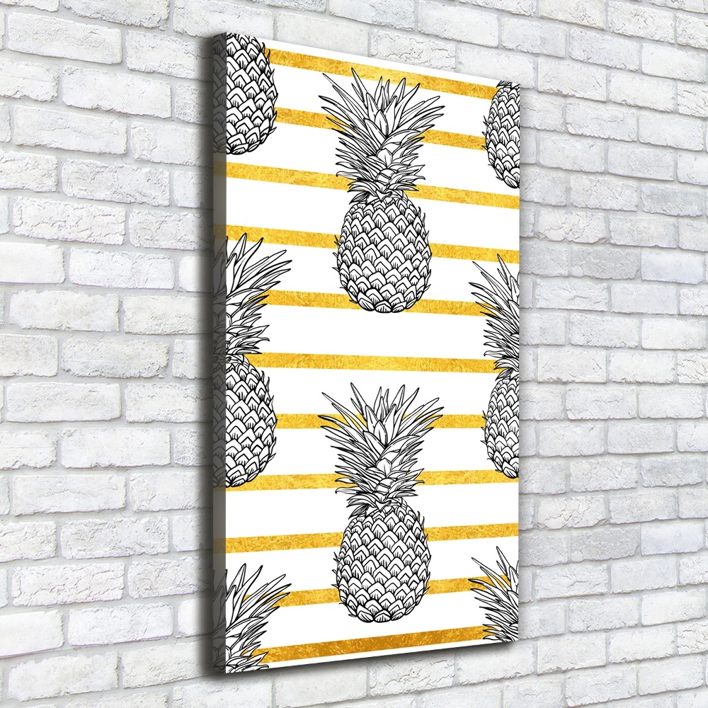 Tableau sur toile Ananas rayés