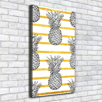 Tableau sur toile Ananas rayés