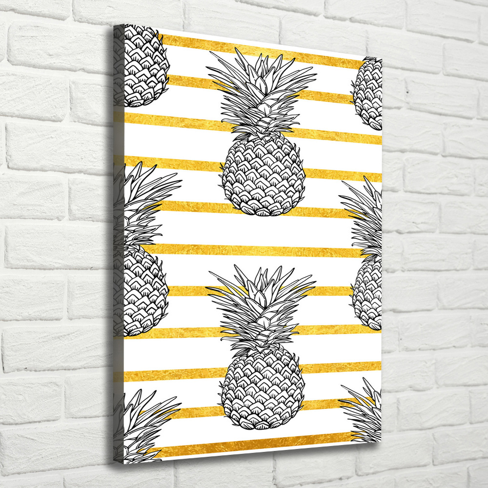 Tableau sur toile Ananas rayés