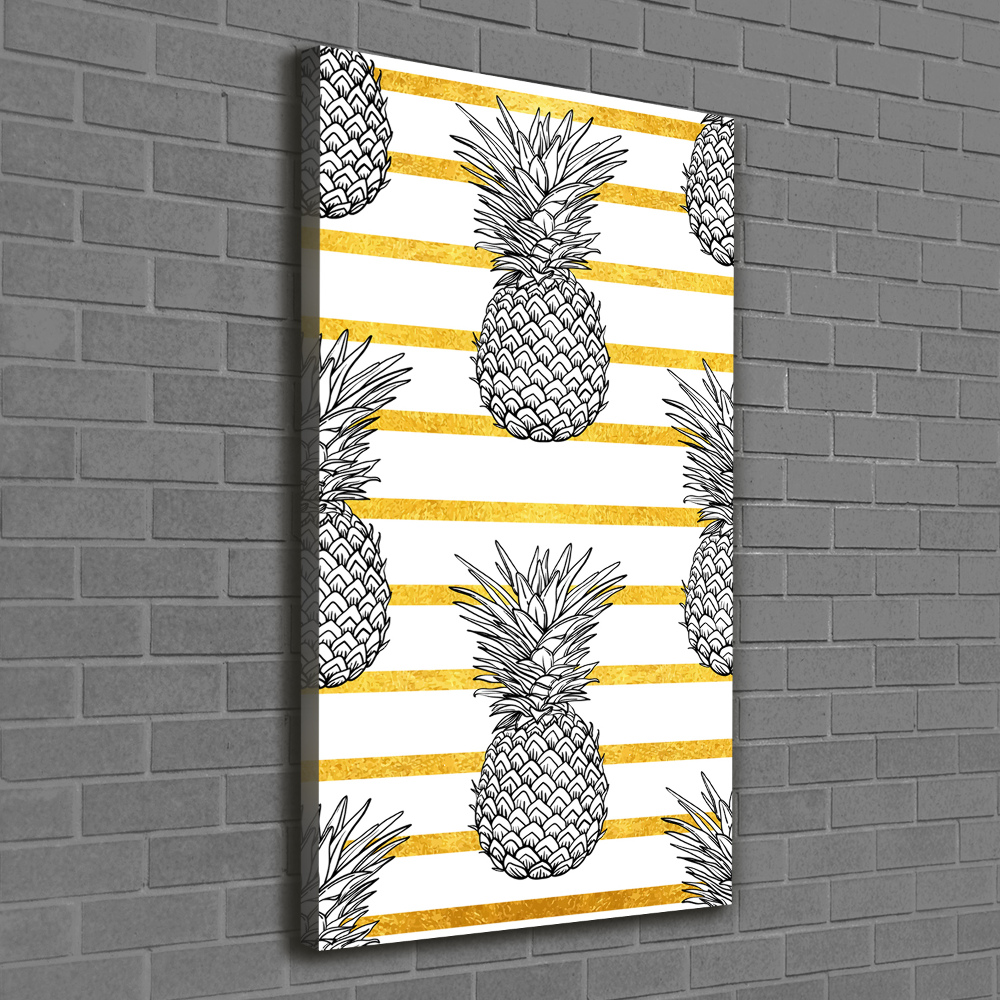 Tableau sur toile Ananas rayés