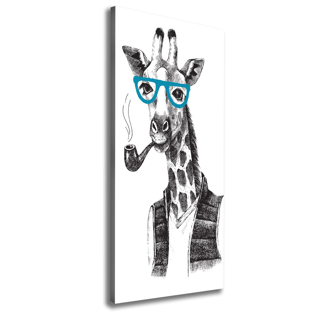 Tableau toile imprimée Girafes en lunettes