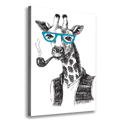 Tableau toile imprimée Girafes en lunettes