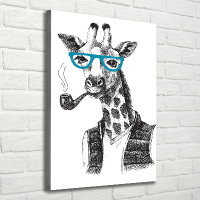 Tableau toile imprimée Girafes en lunettes