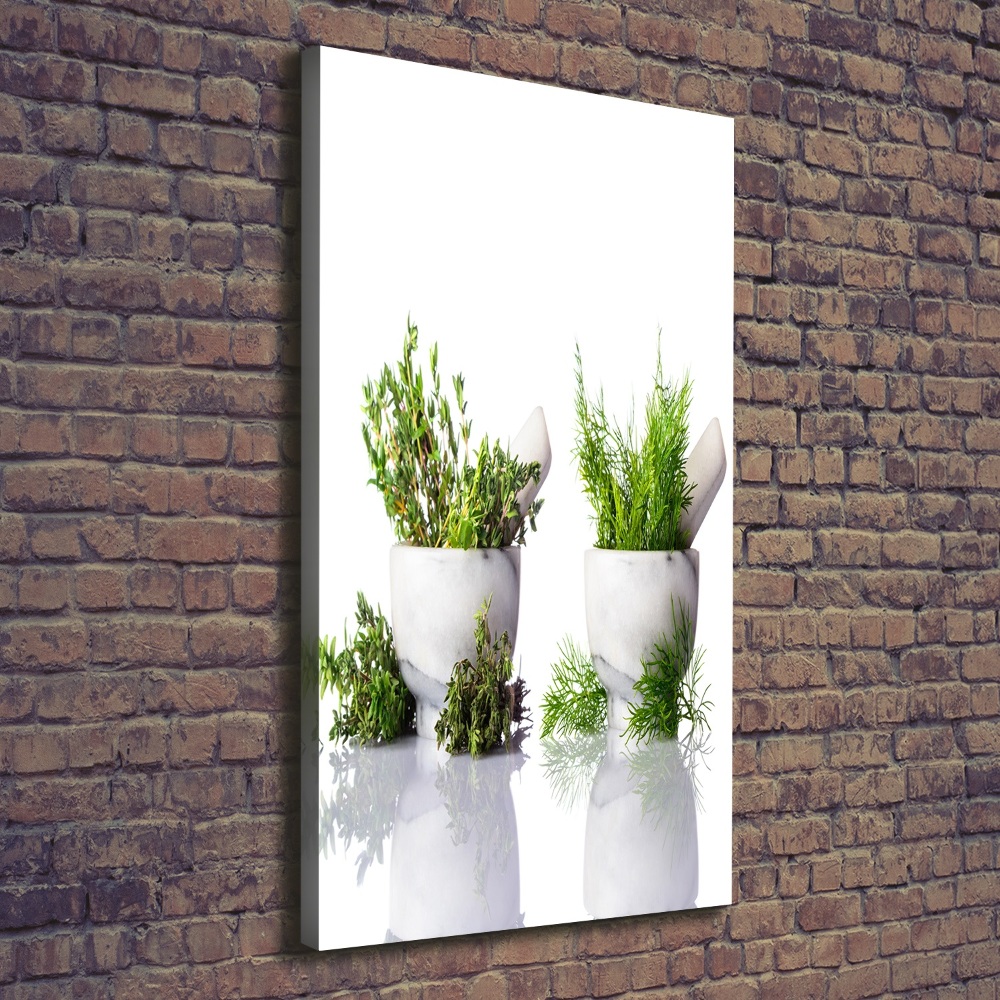 Tableau photo sur toile Mortiers et herbes