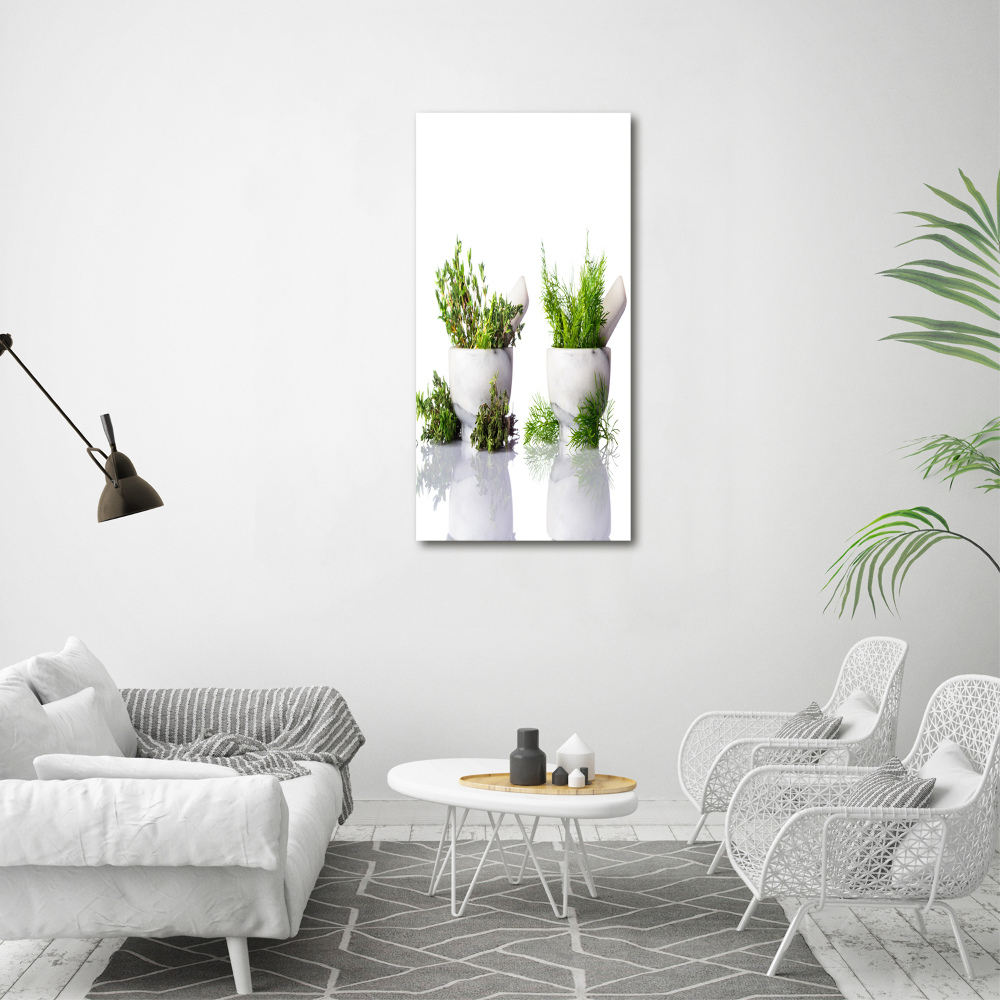 Tableau photo sur toile Mortiers et herbes