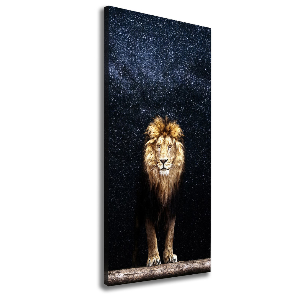 Tableau imprimé sur toile Lion sur fond d'étoiles