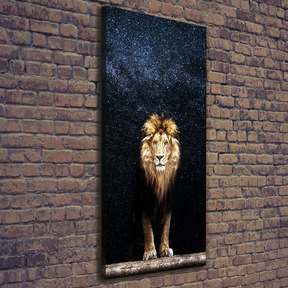 Tableau imprimé sur toile Lion sur fond d'étoiles