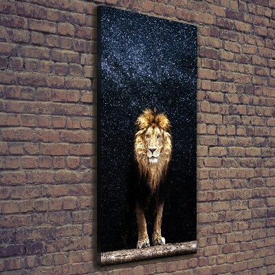 Tableau imprimé sur toile Lion sur fond d'étoiles