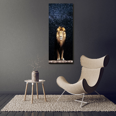 Tableau imprimé sur toile Lion sur fond d'étoiles