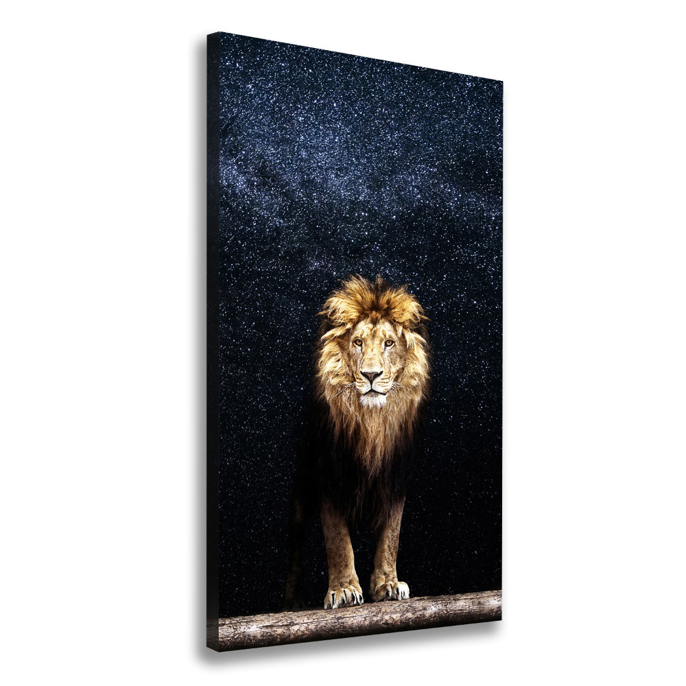 Tableau imprimé sur toile Lion sur fond d'étoiles